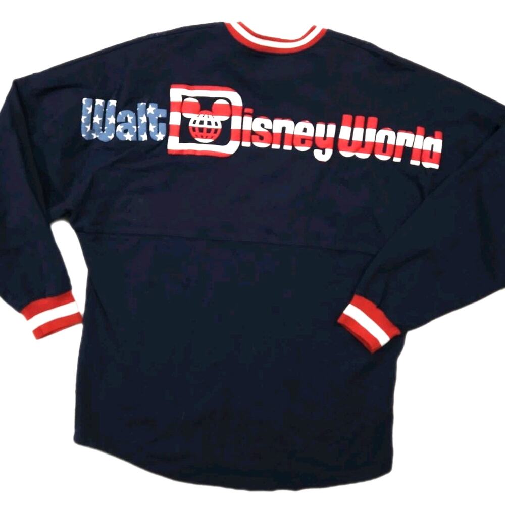 Disney Parks Spirit Jersey Size Medium Disney World USA Flag Mickey Mouse Blue